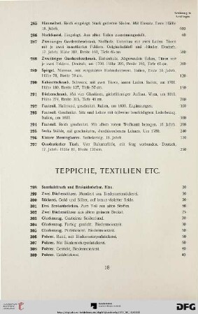 Teppiche, Textilien etc. (Nr. 298-346)