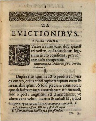 Theses Iuridicae De Evictionibus