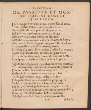 [...] De Passione Et Morte Domini Nostri Jesu Christi.