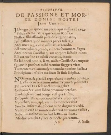 [...] De Passione Et Morte Domini Nostri Jesu Christi.