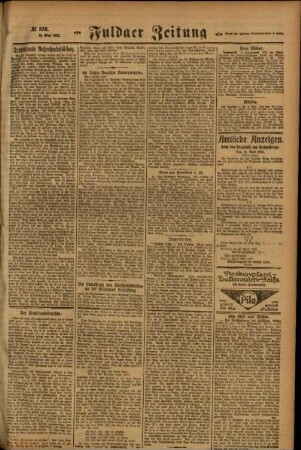 Zweite Ausgabe vom Donnerstag, den 11. Mai 1922.