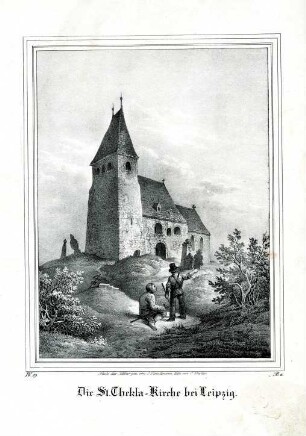 Grafik "Die St. Thekla-Kirche bei Leipzig"