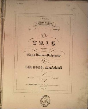 2ème trio pour piano, violon et violoncelle : oeuv. 15