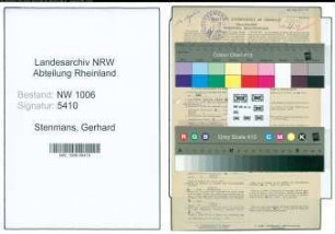 Entnazifizierung Gerhard Stenmans , geb. 12.07.1893 (Landwirt)