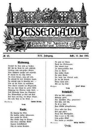 No. 12, 16. Juni 1905