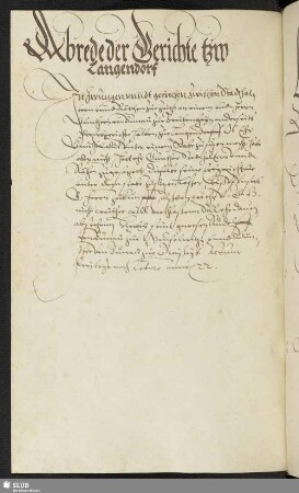 Abrede der Gerichte tzw Langendorf