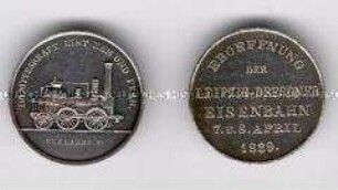 Deutscher Bund, Sachsen, (Nachbildung der) Medaille auf die Eröffnung der Leipzig-Dresdner Eisenbahn