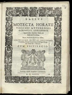 Oratio Vecchi: Motecta ... quaternis, quinis, senis, et octonis vocibus