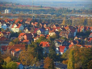 Blankenburg -Stadtübersicht : Blick vom Schlossplateau auf Blankenburg. Aufgenommen im Harz am 23. Oktober 2011