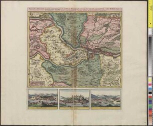 Nieuwe en Accurate Caart van de Omleggende Lande van Belgrado : als mede des selfs Belegeringh, ende Marse der Keyserlyke Armee, Ao. 1717