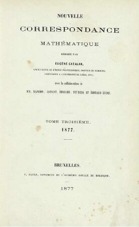 3: Nouvelle correspondance mathématique