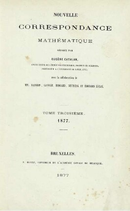 3: Nouvelle correspondance mathématique