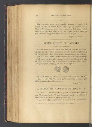 Obole inédite de Gausfred, comte de Roussillon
