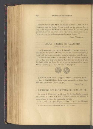 Obole inédite de Gausfred, comte de Roussillon