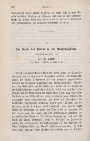 492-536 Die Reden des Petrues in der Apostelgeschichte