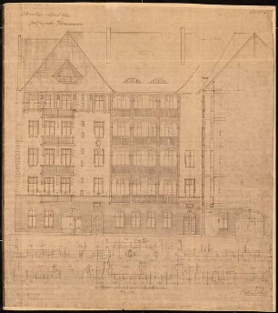 Wohnhäuser Nordufer, Berlin-Wedding: Ansicht Fehmarnstraße, Teilfassade 1:50
