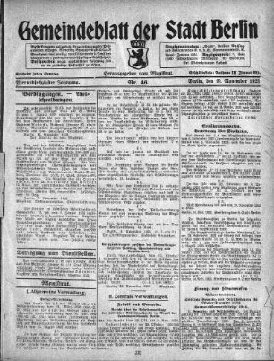 1923,46: Nr. 46, 18. November 1923