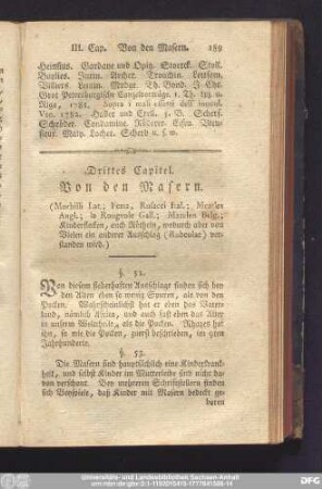 Drittes Capitel. Von den Masern.