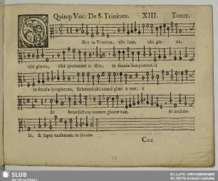 XIII. O beata trinitas tibi laus tibi gloria tibi gratiarum