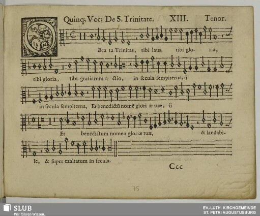XIII. O beata trinitas tibi laus tibi gloria tibi gratiarum