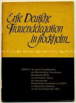 Bericht über den Besuch einer Delegation des Demokratischen Frauenbundes Deutschlands in Schweden