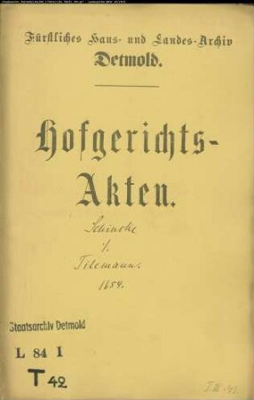 Tilemann, Simon Peter gegen Johann Schincke zu Salzuflen - Verpfändetes Land