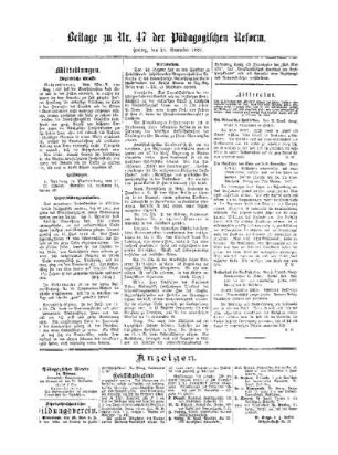 Mitteilungen : Beilage zu No. 47 der Pädagogischen Reform