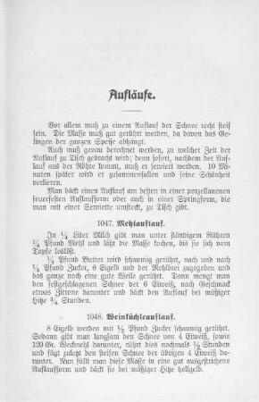 Aufläufe.