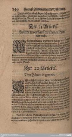 Der 22. Artickel. von Hütten in gemein.