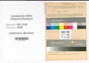 Entnazifizierung Bernhard Kellermann , geb. 15.01.1890 (Finanzbeamter)