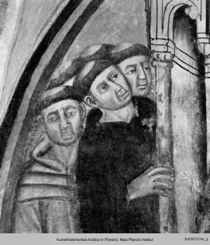 Der thronende Heilige Augustinus (?), von Mönchen umgeben