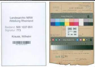 Entnazifizierung Wilhelm Krause , geb. 03.01.1889 (Lebensmittelhaendler)