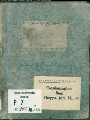 Belagakten zum Aufgebotsregister der Munizipalität Westerkappeln 1811. (Gemeinde: Westerkappeln, Kreis Tecklenburg)