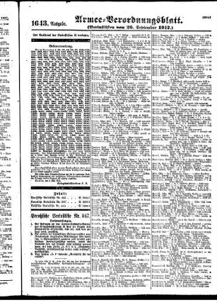 1643. Ausgabe. Mittwoch, 26. September 1917