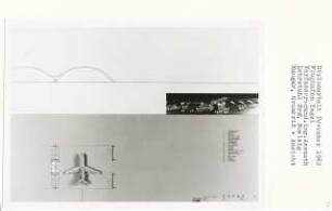 Flughafen Tegel, Berlin-Reinickendorf (Diplomarbeit bei Peter Poelzig): Hangar, Ebene 1, Grundriss und Ansicht 1:250