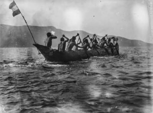 Ruderer : Ruderer während der Fahrt auf dem Lake Kivu