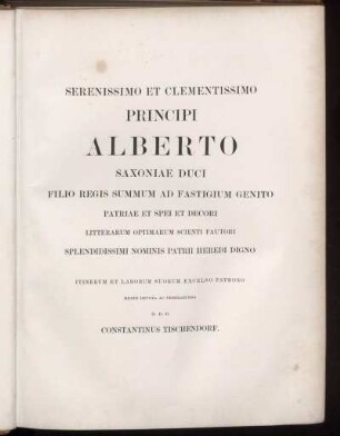 Serenissimo et Clementissimo Principi Alberto Saxoniae duci ....