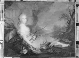 Liegende Diana in waldiger Gegend