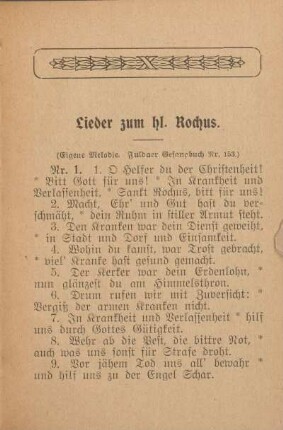 Lieder zum hl. Rochus.