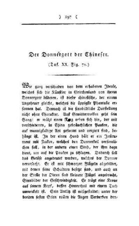 ¬Der¬ Donnergott der Chineser : (Taf. XX, Fig. 71)
