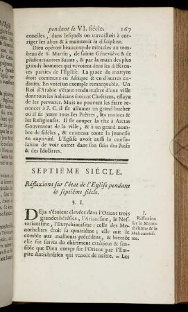 Septième Siècle. - Huitième Siècle.