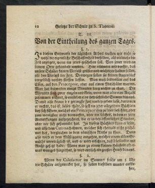 T. III. Von der Eintheilung des ganzen Tages