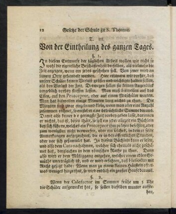 T. III. Von der Eintheilung des ganzen Tages
