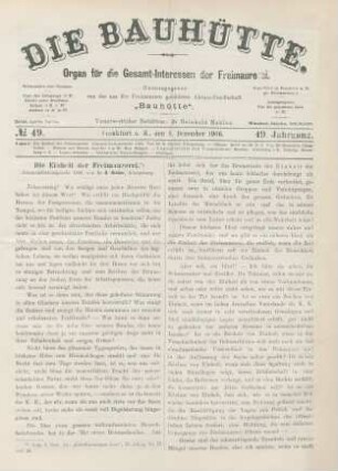 No. 49. Frankfurt a. M., den 8. Dezember 1906. 49. Jahrgang.