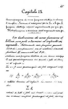Capitolo IX. Composizioni di una Funzioni ellitica in elementi.