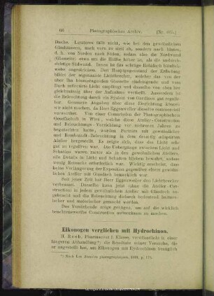 Eikonogen verglichen mit Hydrochinon