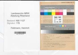 Entnazifizierung Heinrich Feldmann , geb. 03.03.1896 (Lehrer)