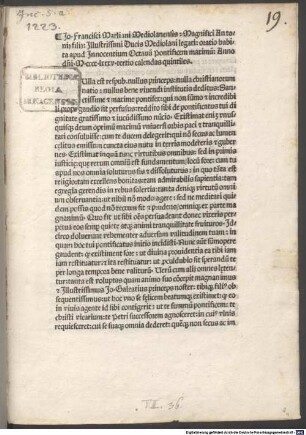 Oratio habita apud Innocentium VIII. pontificem maximum