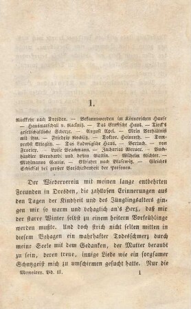 1. Rückkehr nach Dresden. - Bekanntwerden im Körnerschen Hause. - Hausmarschall v. Racknitz ...