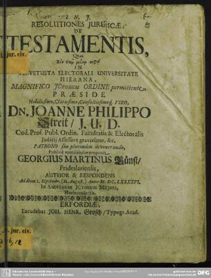 Resolutiones de testamentis